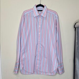 Turnbull & Asser Pink and Blue Striped Dress Shirt